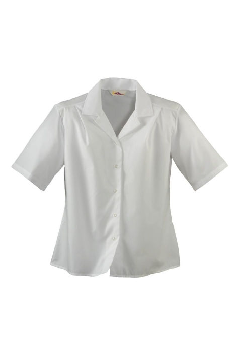 Ladies Classic Short Sleeve Blouse with Revere Collar - Balmoral Mill Shop