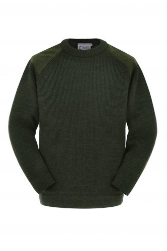 Fraser Crew Neck Sweater with Patches - Balmoral Mill Shop