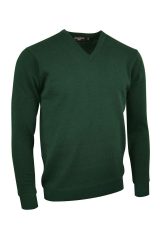 Lambswool V neck in seaweed