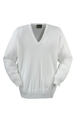 Long Sleeve Bowls V-Neck Pullover in Acrylic